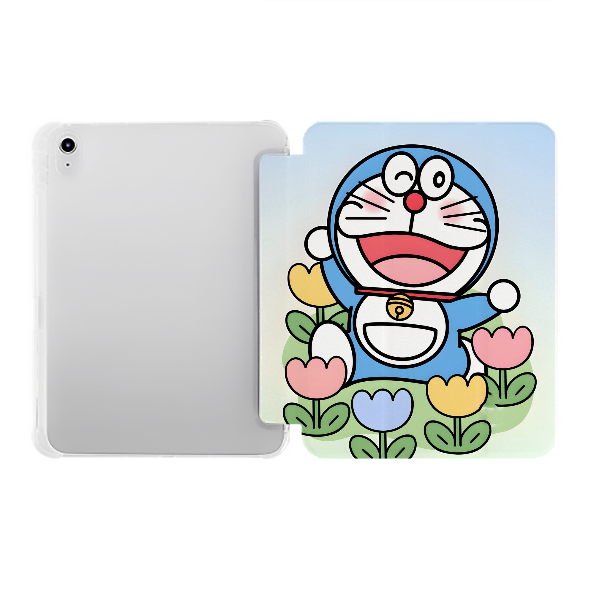 （画像用） ドラえもん Doraemon IPad ケース ペン収納付き 三つ折りスタンド PUレザー×シリコン 対応機種9.5/10.5/10.9インチ